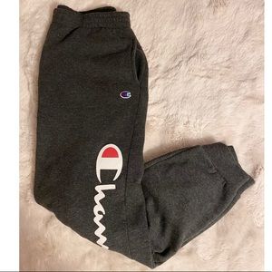 Champion Sweatpants Grey Script Logo